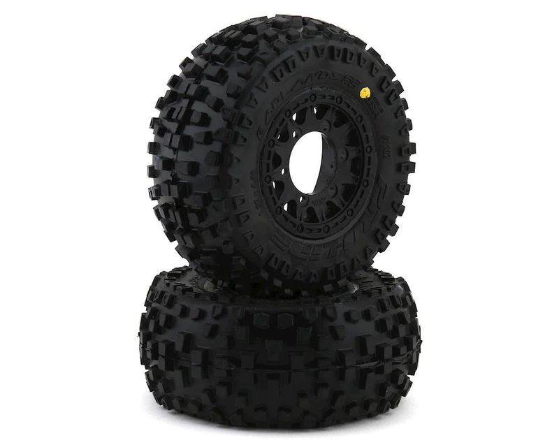 #PRO118210 Pro-Line Badlands SC 2.2/3.0 Tires w/Raid Wheels (Black) (2) (M2) w/12mm Removable Hex