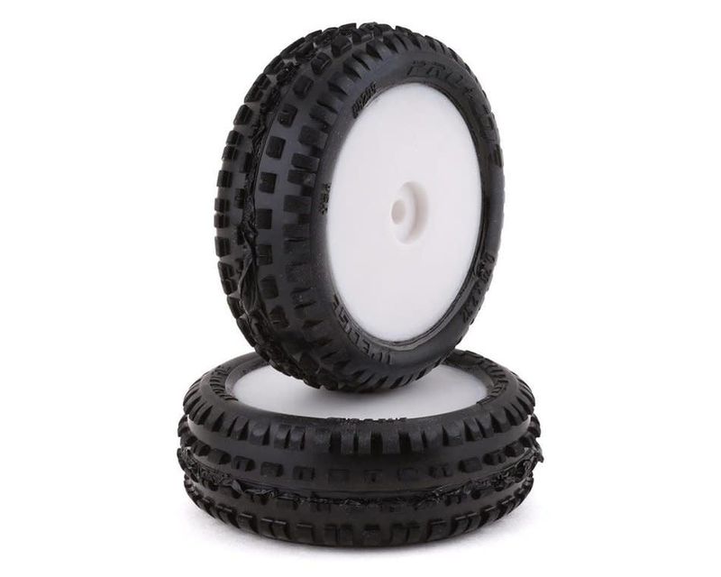 Pro-Line Mini-B Front Pre-Mounted Wedge Carpet Tire w/8mm Hex (White) (2) (Z3) #8298-13