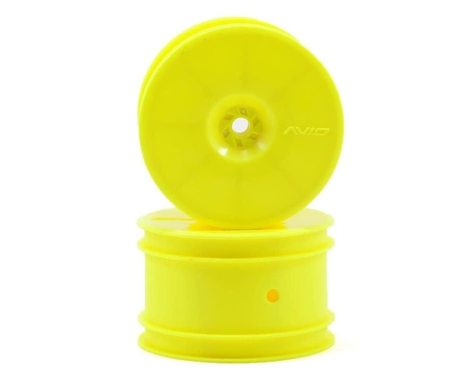 Avid RC 12mm Hex Satellite 2.2" Rear Buggy Wheels (Yellow) (2) (B6/22/RB6/ZX6) #AV1102-Y