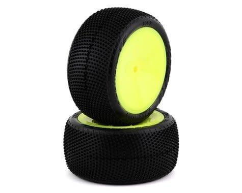 #3152-201021 JConcepts Fuzz Bite LP 2.2" Mounted Rear Buggy Carpet Tires (Yellow) (2) (Pink) w/12mm Hex