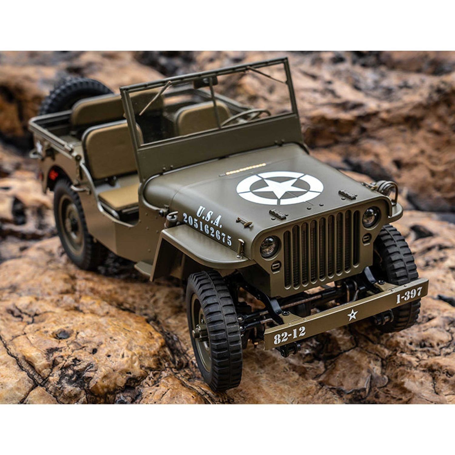 #FMMROC009RTR  FMS 1/12 Willys MB Scaler 4WD RTR Brushed Mini Crawler