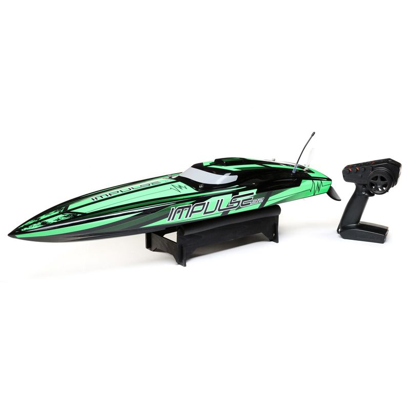 #PRB08037T1 Pro Boat Impulse 32" Deep-V RTR Brushless Boat (Black/Green) w/2.4GHz Radio &amp; SMART