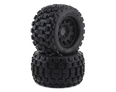 #10127-10 Pro-Line Badlands MX38 3.8" Tire w/Raid 8x32 Wheels (Black) (2) (M2) w/Removable Hex