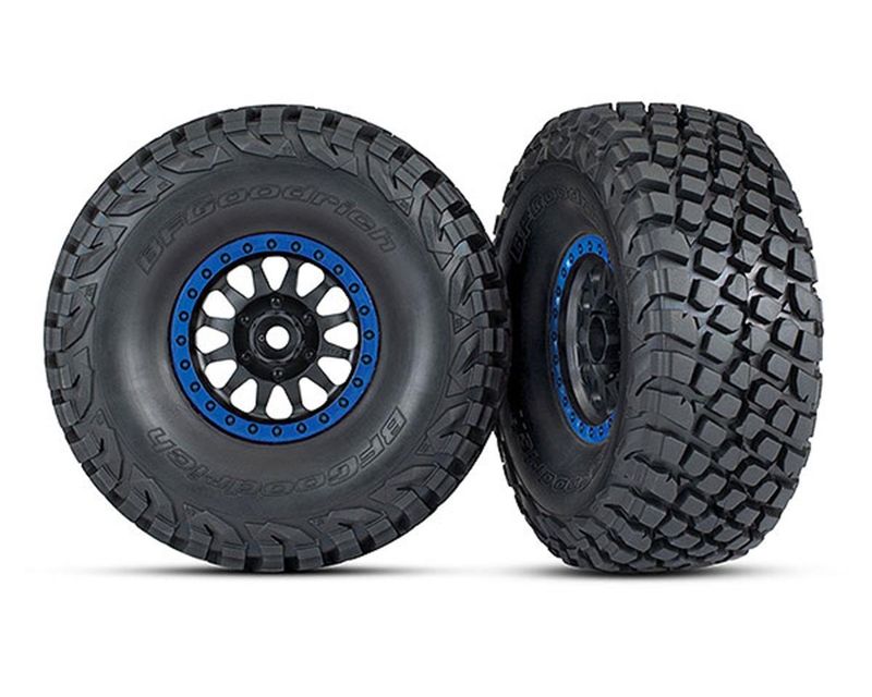 #8474X  Traxxas Unlimited Desert Racer Pre-Mounted BFGoodrich Baja KR3 Tires w/Method Racing Beadlock Wheels (Black/Blue) (2)