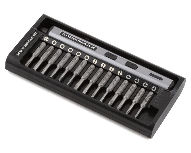 AM199911G  AM Arrowmax SES 28-Piece Mini Electric Screwdriver w/Aluminum Case (Space Grey)