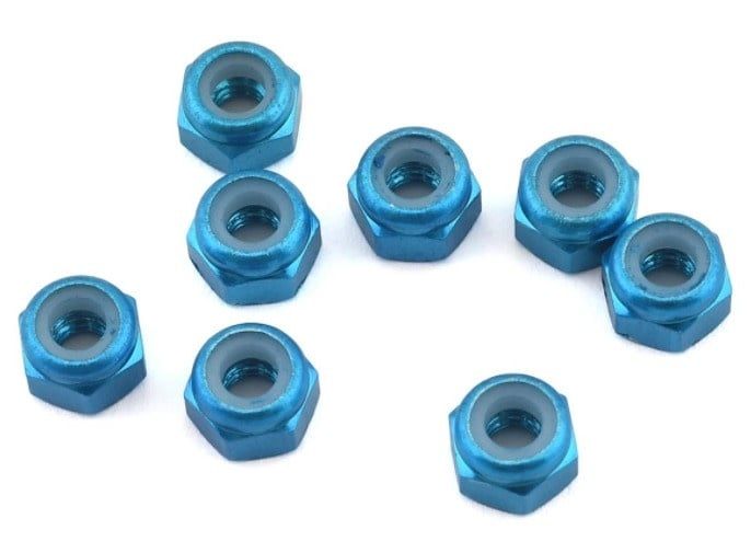 1UP Racing 3mm Aluminum Locknuts (Blue) (8) #80515