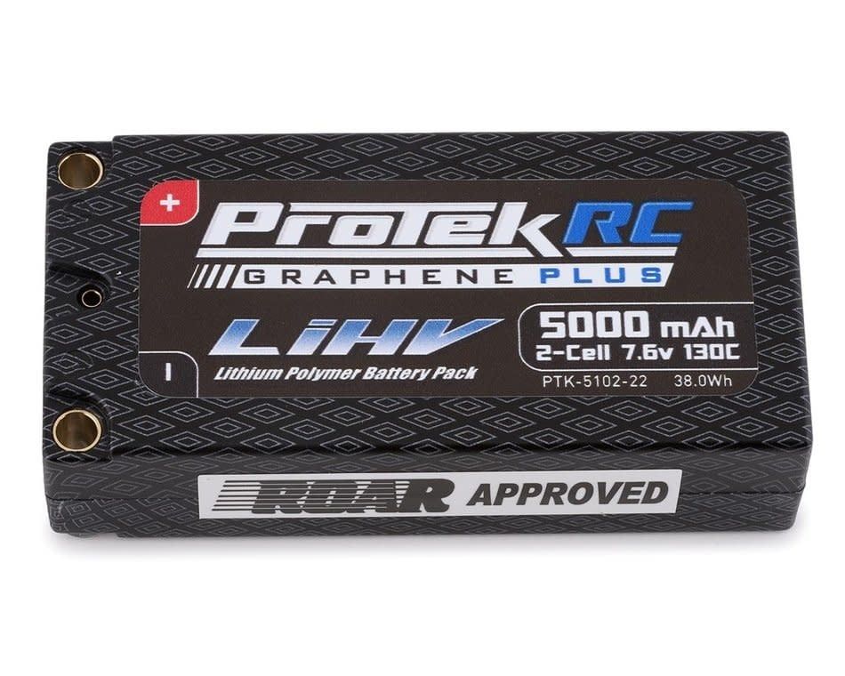 #PTK-5102-22 ProTek RC 2S 130C Low IR Si-Graphene + HV Shorty LiPo Battery (7.6V/5000mAh) w/5mm Connectors (ROAR Approved)