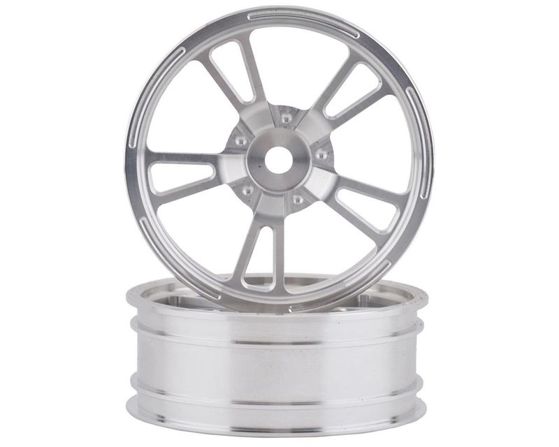#SSD00470 SSD RC V Spoke Aluminum Front 2.2” Drag Racing Wheels (Silver) (2)