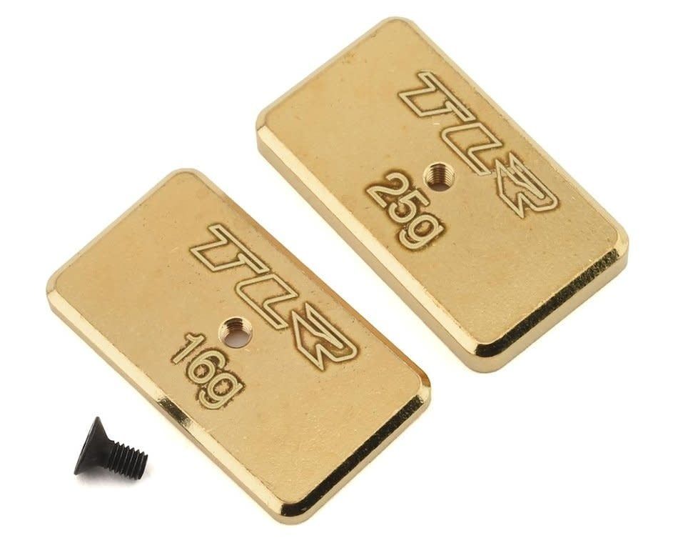 Team Losi Racing 22 5.0 Rear Brass Weight Set (Brass) (16g &amp; 25g) #TLR331041