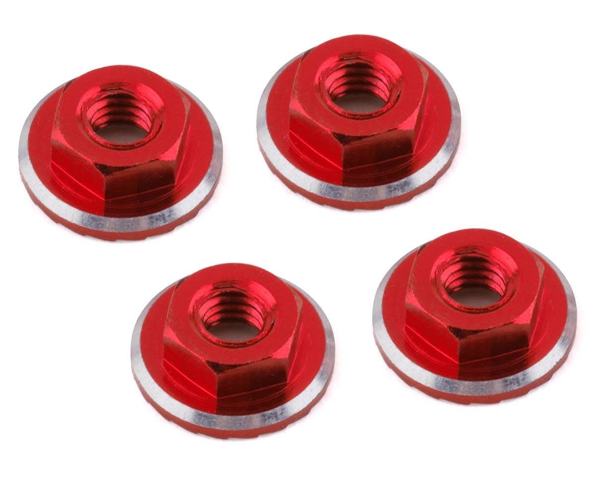 1UP Racing Lockdown UltraLite 4mm Serrated Wheel Nuts (Red) (4) #80531