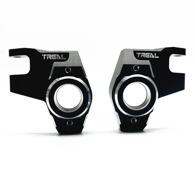 #X00302L02D Treal SCX10 III Ford Bronco Aluminum Front Steering Knuckles (Black)