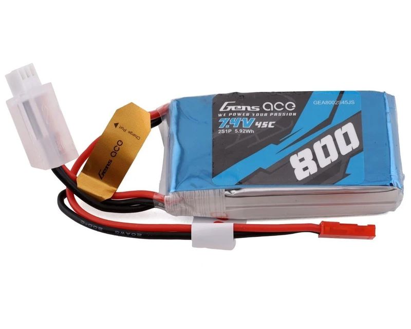 Summer Sale #GEA8002S45JS Gens Ace 2S LiPo Battery 45C (7.4V/800mAh) w/JST Connector