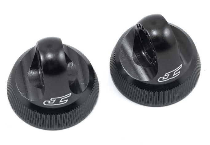 #2490-2 JConcepts Fin Aluminum 12mm V2 Shock Cap (Black) (2)