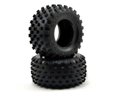 Schumacher "Stagger Rib" 2.2" 1/10 Truck Front Carpet Tires (2) (Yellow) #U6708