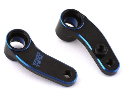 Exotek B6.3/T6.1/SC6.1 Aluminum Steering Cranks (Black/Blue) (2) #2035