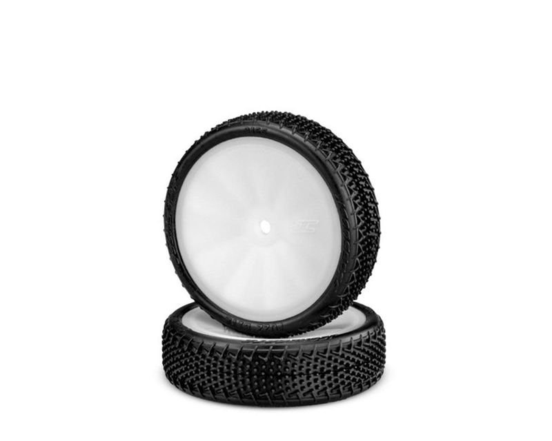 #3165-101011 JConcepts Fuzz Bite LP 2.2" Pre-Mounted 2WD Front Buggy Tires (White) (2) (Pink) (Carpet) w/12mm Hex