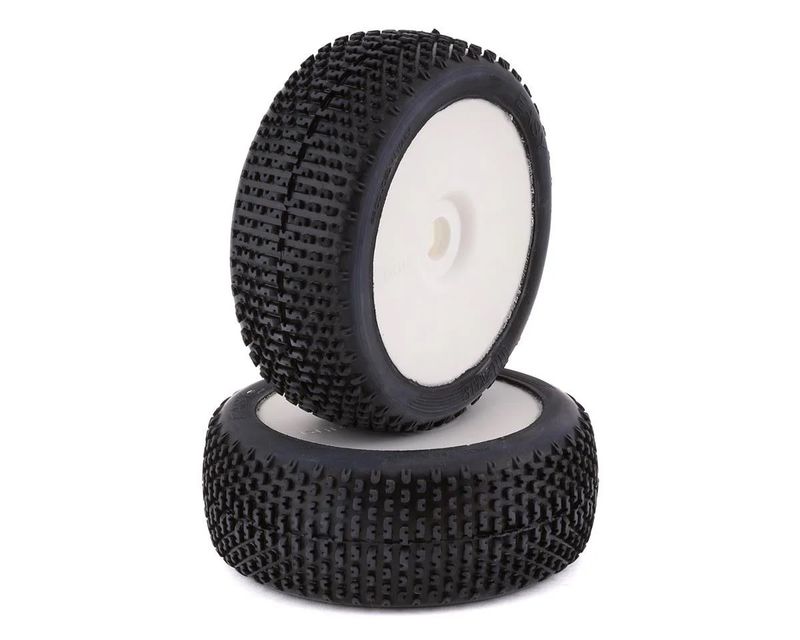 #GBX07X  GRP Easy Pre-Mounted 1/8 Buggy Tires (2) (White) (Extra Soft)