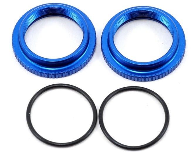 Team Associated 12mm Big Bore Threaded Collar (Blue) (2) #91304