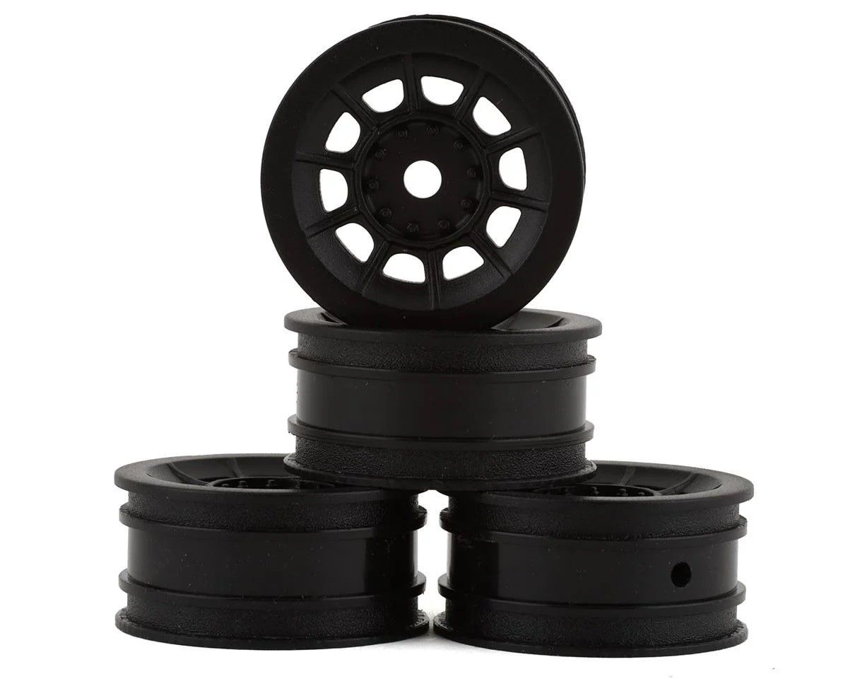 #3430B JConcepts Axial SCX24 Hazard 1.0" 1/24 Crawler Wheels (Black) (4) w/7mm Hex