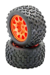 #PHBPHT3275ARRMAOR  Power Hobby Scorpion XL Belted Tires Viper Wheels Arrma Kraton Outcast 8S Orange