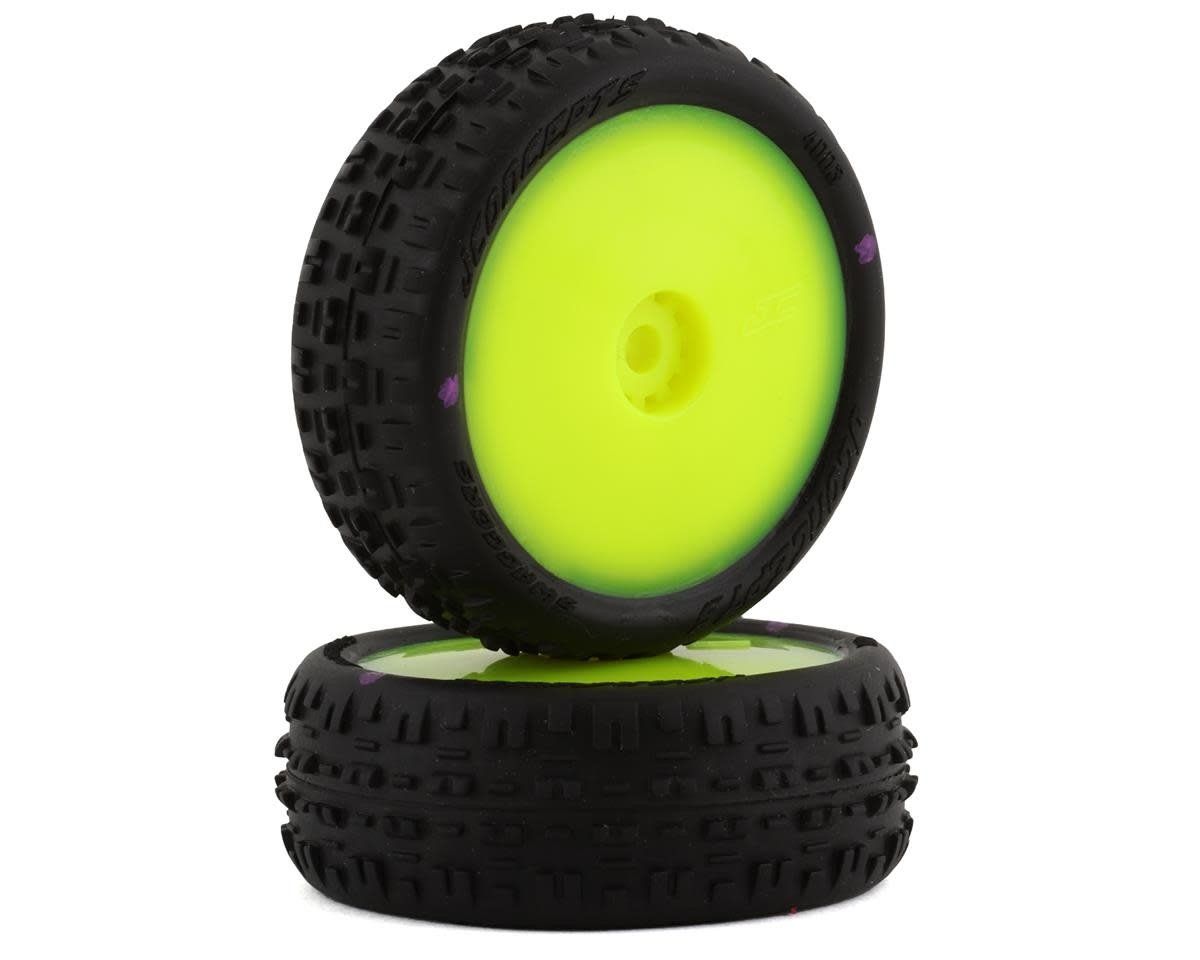 #4003-201011 JConcepts Mini-B Swagger Pre-Mounted Front Tires (Yellow) (2) (Pink)