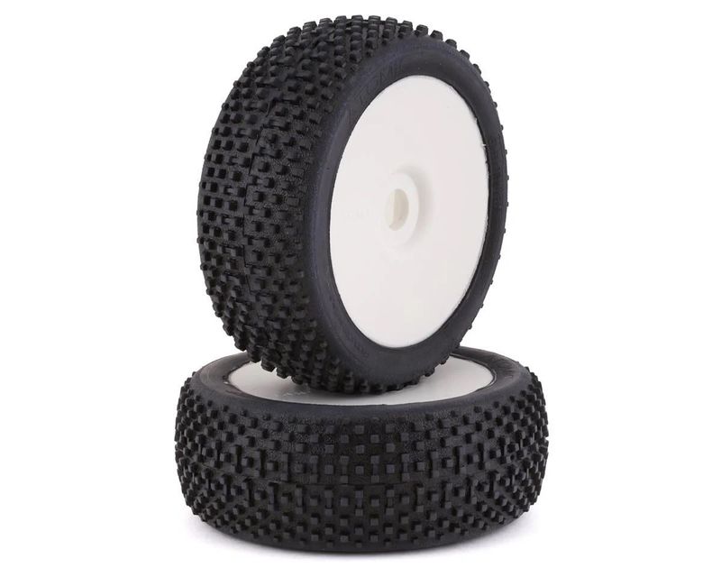 #GBX05A  GRP Atomic Pre-Mounted 1/8 Buggy Tires (2) (White) (Soft)