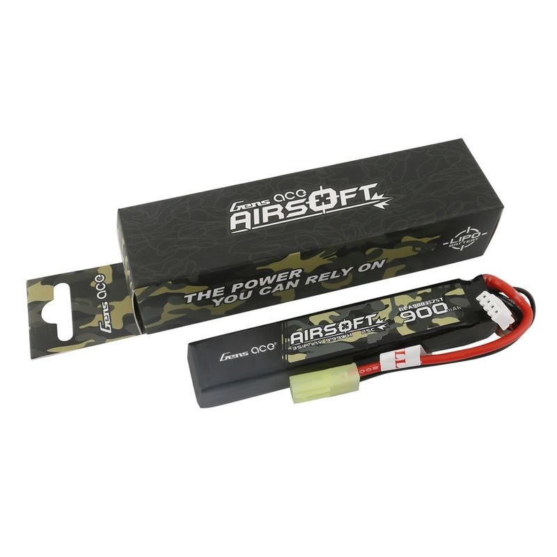 #GEA9003S25T Gens Ace 3S 25C Airsoft Lipo Battery w/Tamiya Plug (11.1V/900mAh)