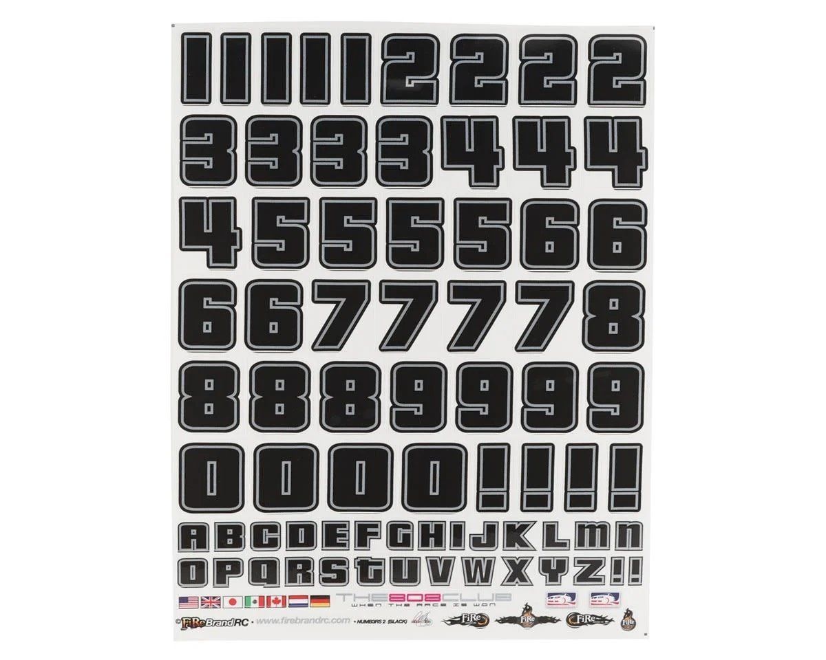 Firebrand RC Numb3Rs 2 Liberty Decal Set (Black w/Silver Outlines) #FBR07545