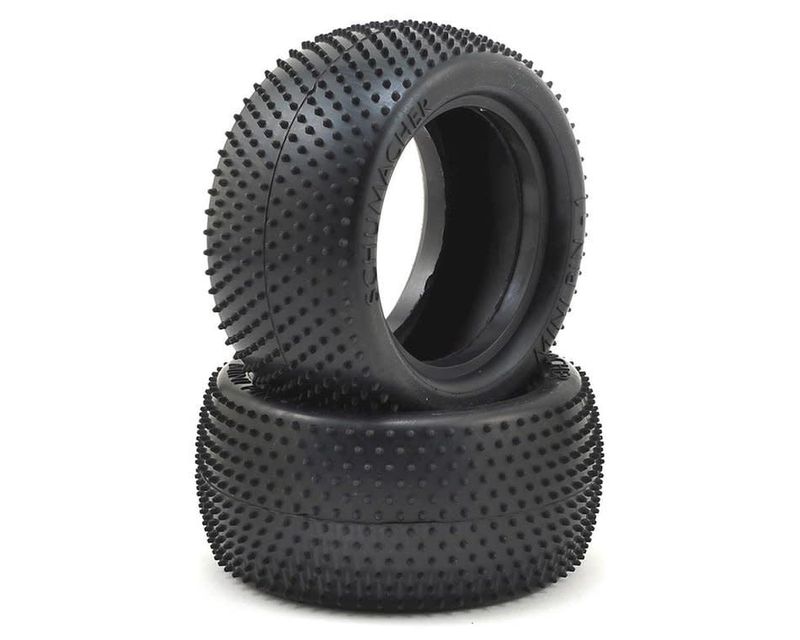 Schumacher "Mini Pin 1" 2.2" 1/10 Rear Buggy Carpet Tires (2) (Yellow) #U6817