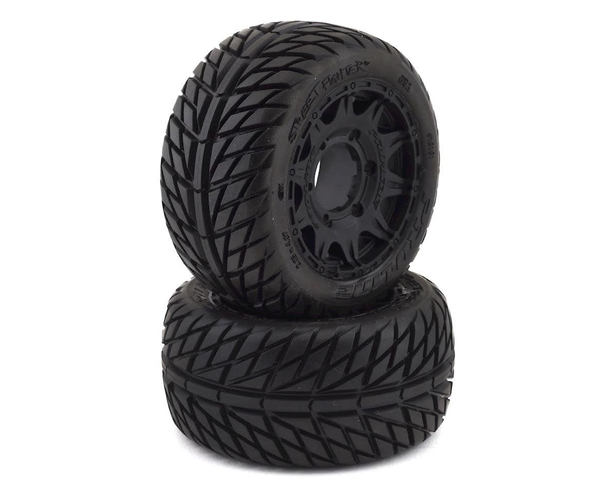#PRO1016110  Pro-Line Street Fighter LP 2.8" Tires w/Raid Rear Wheels (2) (Black) (M2) w/12mm Removable Hex