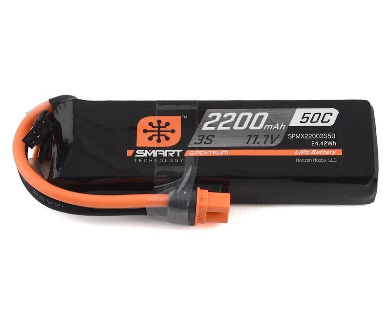 #SPMX22003S50 Spektrum RC 3S Smart LiPo Battery Pack w/IC3 Connector (11.1V/2200mAh)