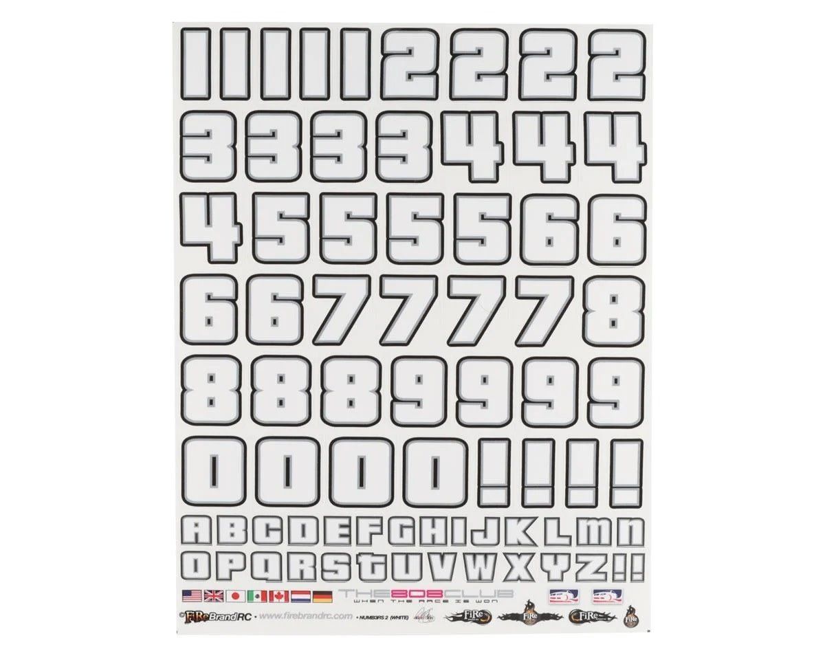Firebrand RC Numb3Rs 2 Liberty Decal Set (White w/Black Outlines) #FRB09745