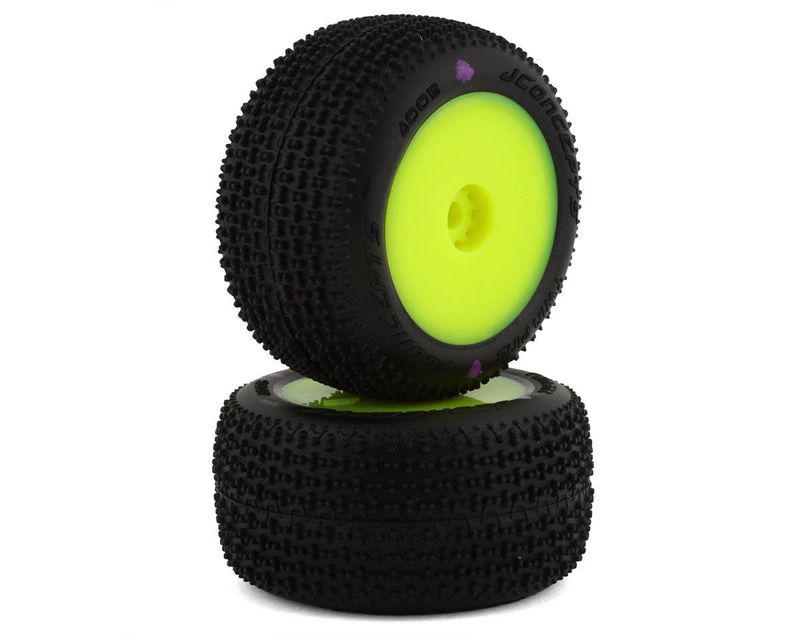 #4005-201021 JConcepts Mini-B/Mini-T 2.0 Twin Pin Pre-Mounted Rear Tires (Yellow) (2) (Pink)