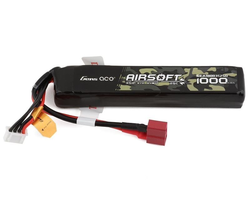 Summer Sale #GEA10003S25D Gens Ace 3S 25C Airsoft LiPo Battery w/Deans Plug (11.1V/1000mAh)