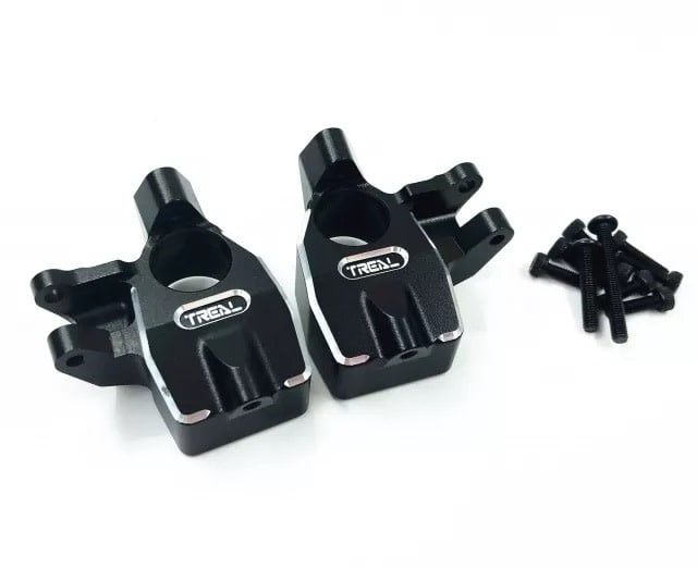 #X002OZWZAN Treal Axial Capra UTB/SCX10 III Aluminum Front Inner Portal Covers Steering Knuckles (Black)