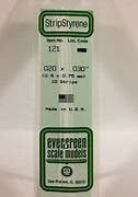 Evergreen 121 - .020" X .030" OPAQUE WHITE POLYSTYRENE STRIP #121