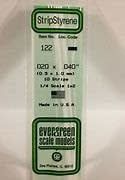 Evergreen 122 - .020" X .040" OPAQUE WHITE POLYSTYRENE STRIP #122