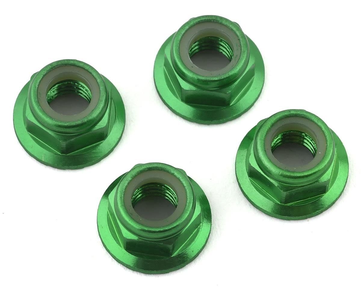 #8447G Traxxas 5mm Aluminum Flanged Nylon Locking Nuts (Green) (4)