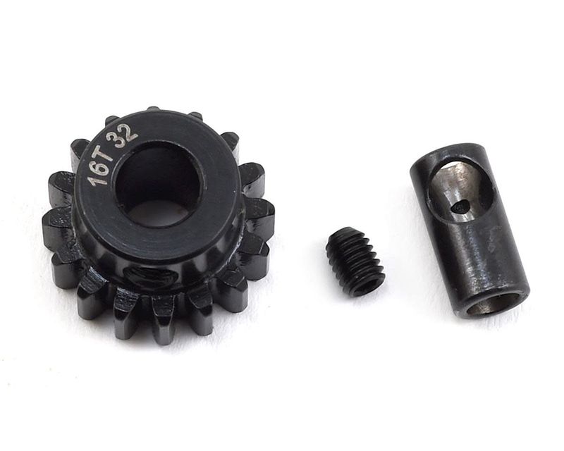 #PTK-8059 ProTek RC Steel 32P Pinion Gear w/3.17mm Reducer Sleeve (Mod .8) (5mm Bore) (16T)