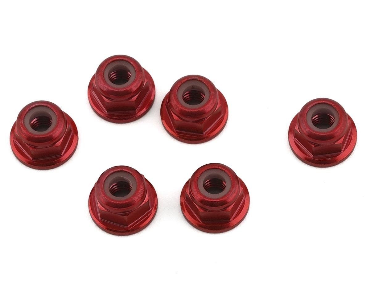 1UP Racing 3mm Aluminum Flanged Locknuts (Red) (6) #80534
