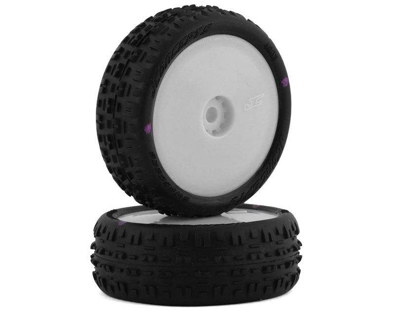 #4003-101011 JConcepts Mini-B Swagger Pre-Mounted Front Tires (White) (2) (Pink)