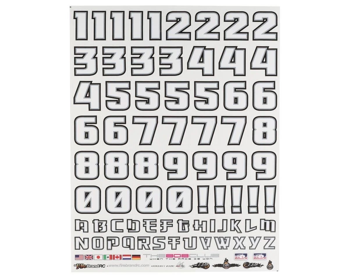 Firebrand RC Numb3Rs 3 Rocket Decal Set (White w/Black Outlines) #FRB07081