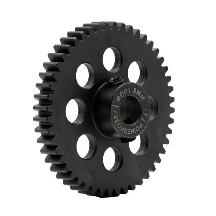#PHBPH44TM8 Power Hobby Hardened Steel 44 Tooth Mod1 8mm Pinion Gear with 2 Grub Screws
