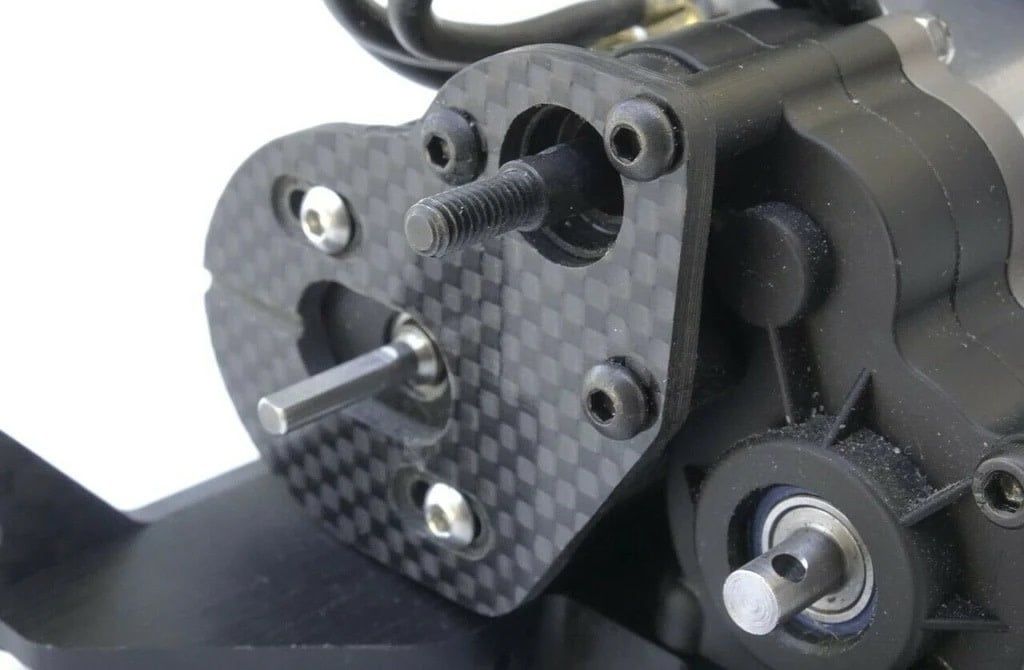 Tech Factory Racing Carbon Fiber Motor Plate for Axial SCX10 Wraith 3-Gear Transmissions