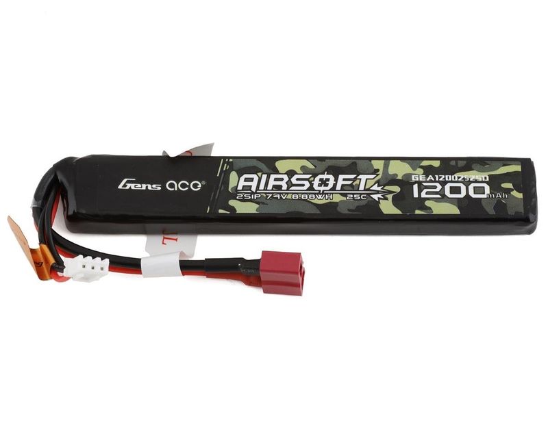 Summer Sale #GEA12002S25D Gens Ace 2S 25C Airsoft LiPo Battery w/Deans Plug (7.4V/1200mAh)