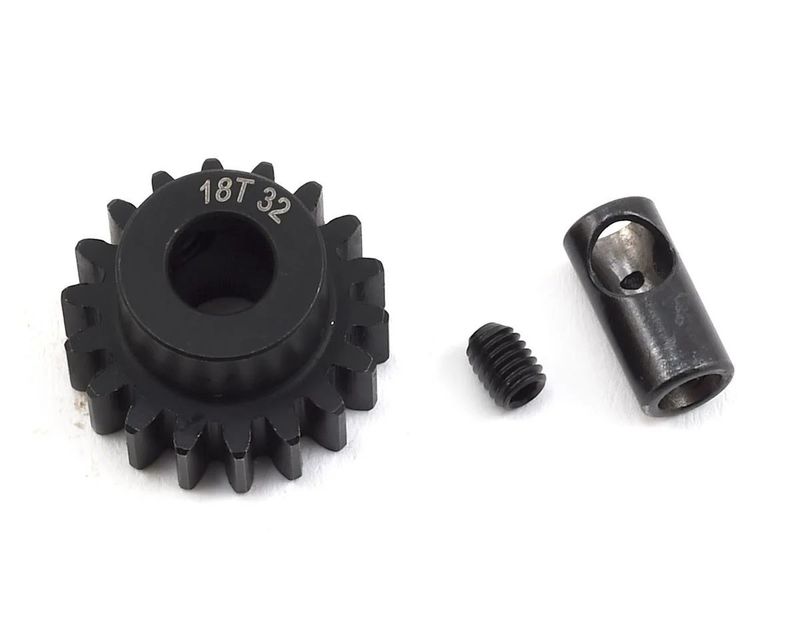 #PTK-8061 ProTek RC Steel 32P Pinion Gear w/3.17mm Reducer Sleeve (Mod .8) (5mm Bore) (18T)