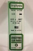 Evergreen 113 - .015" X .060" OPAQUE WHITE POLYSTYRENE STRIP #Evergreen 113