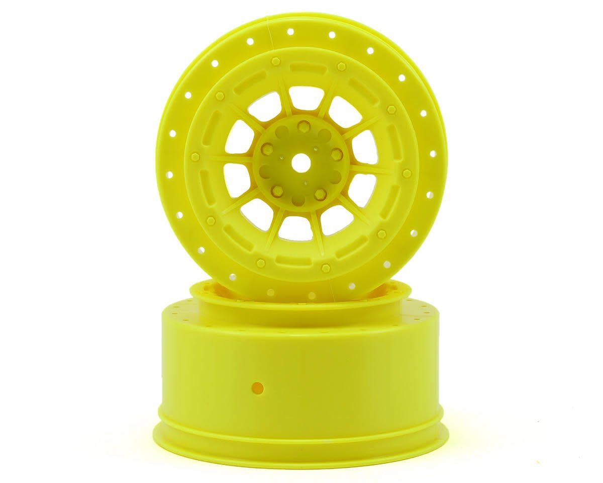 #3351Y JConcepts 12mm Hex Hazard Short Course Wheels (Yellow) (2) (Slash)