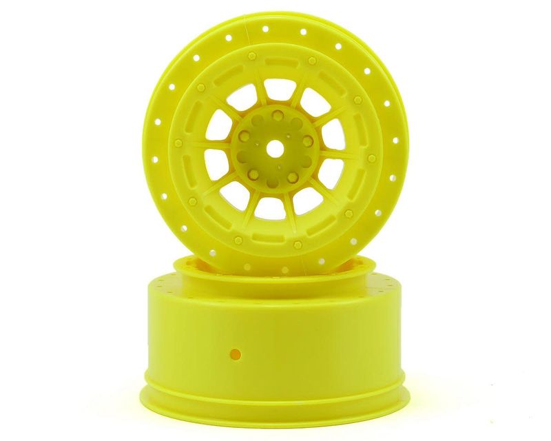 #3351Y JConcepts 12mm Hex Hazard Short Course Wheels (Yellow) (2) (Slash)