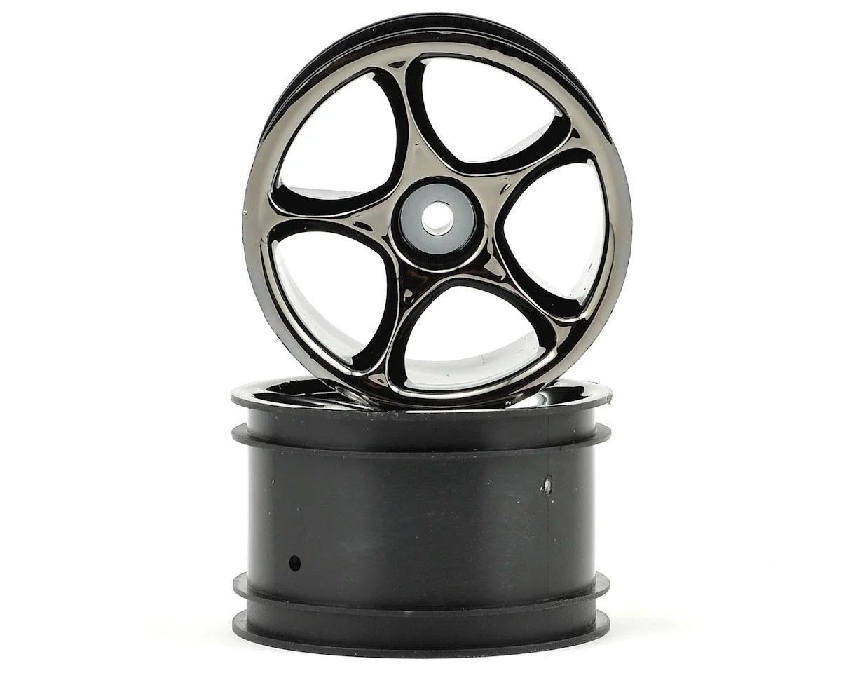 #2472A Traxxas 2.2" Bandit Rear Tracer Buggy Wheels (2) (Black Chrome) (Pins)